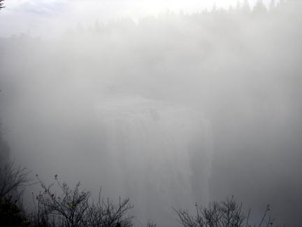 Snoqualmie Falls in mist
